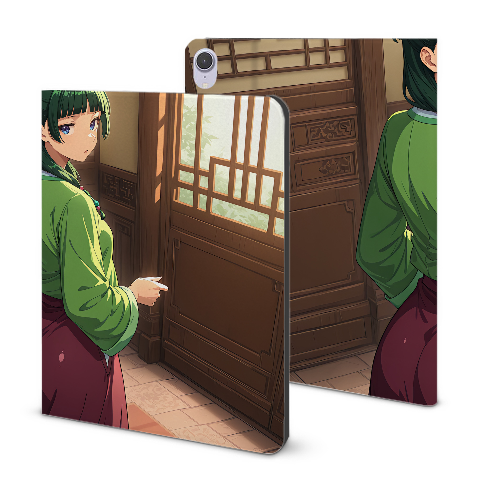 （画像用） 薬屋のひとりごと The Apothecary Diaries IPad ケース ブック型 PUレザー TPU 耐衝撃 軽量 薄型 ペン収納なし 全面保護 IPad 各モデル対応